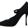Dolce &amp; Gabbana Schwarze Socken Stretch-Pumps mit Kristallen