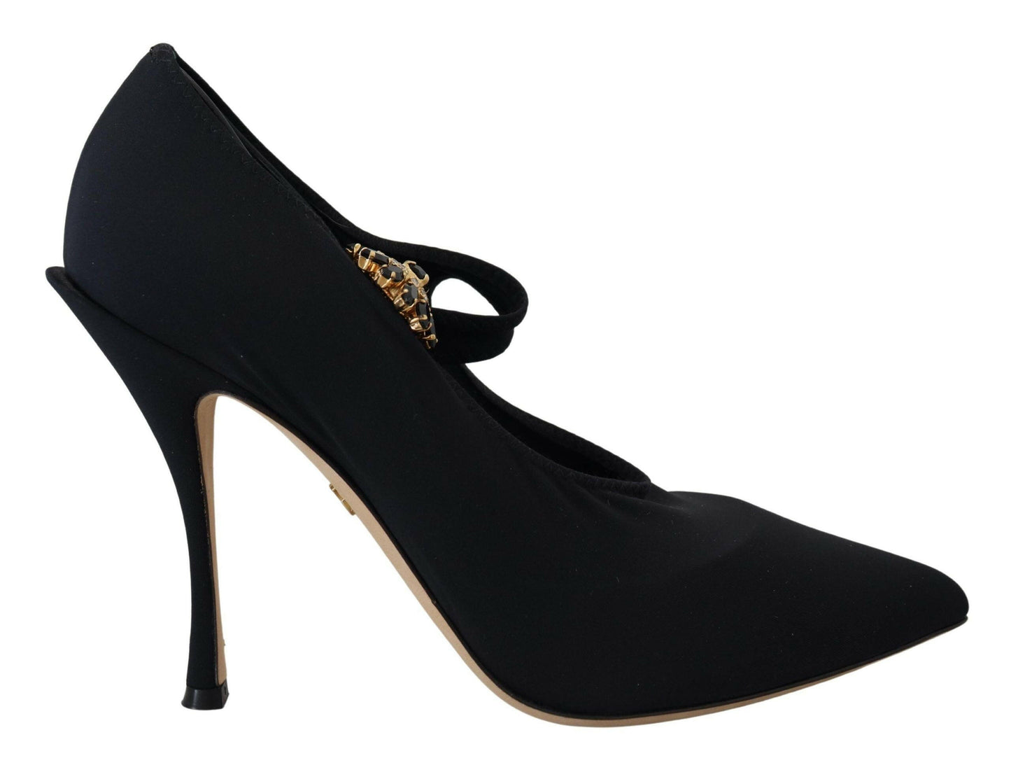 Dolce &amp; Gabbana Schwarze Socken Stretch-Pumps mit Kristallen