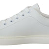 Dolce & Gabbana White Pink Leather Low Top Sneakers Shoes
