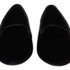 Dolce & Gabbana Black Velvet Slip Ons Loafers Flats Shoes