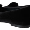 Dolce & Gabbana Black Velvet Slip Ons Loafers Flats Shoes
