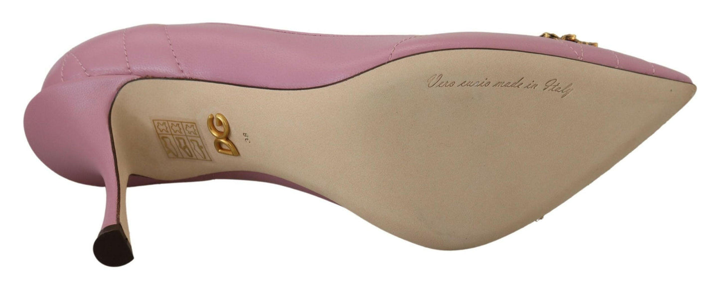 Escarpins en cuir Dolce &amp; Gabbana Devotion en rose