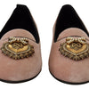 Mocassins élégants en velours rose Dolce &amp; Gabbana Devotion