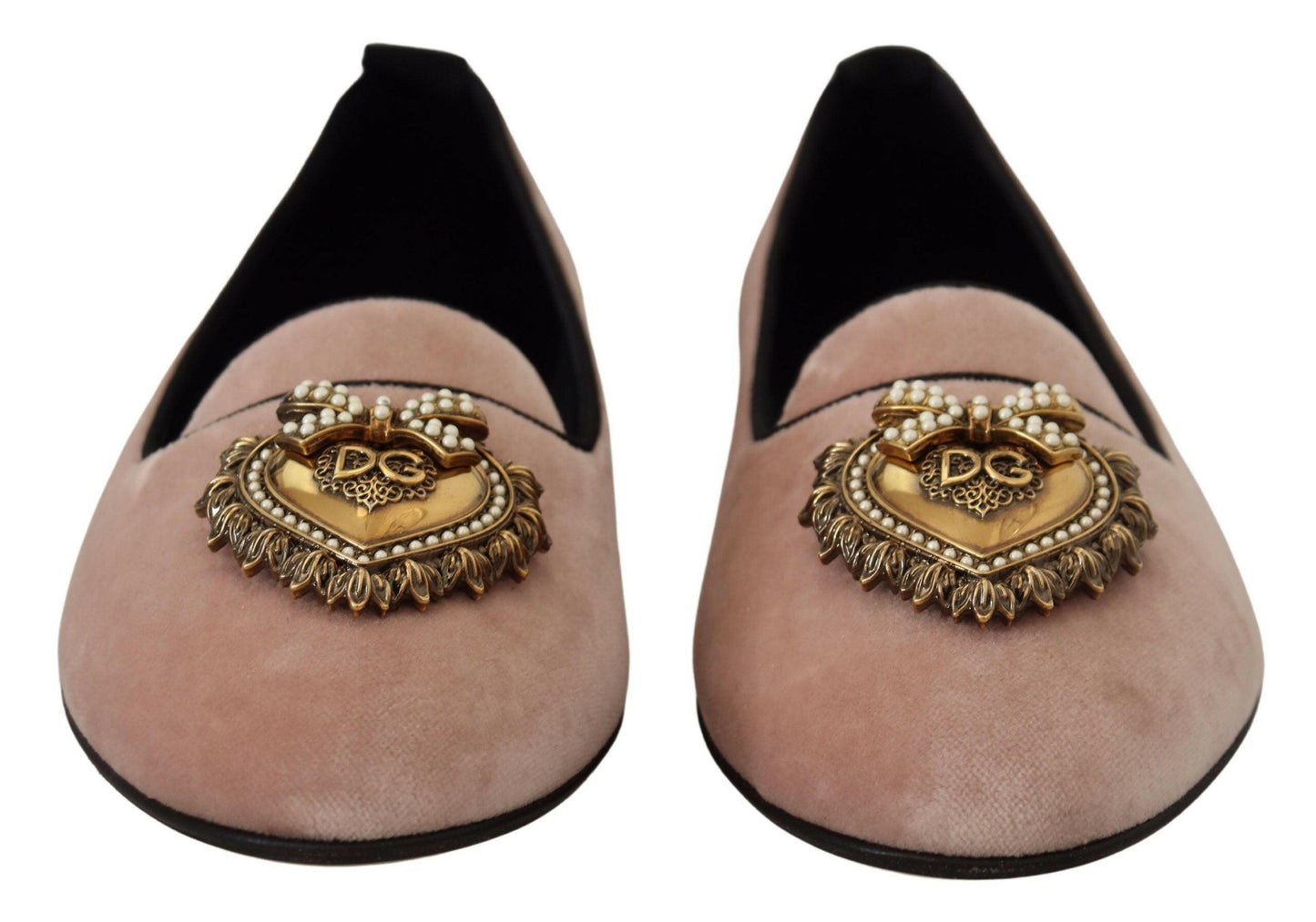 Mocassins élégants en velours rose Dolce &amp; Gabbana Devotion