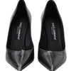 Dolce & Gabbana Black Leather Heels Pumps Plastic Wrapped Shoes