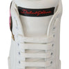 Dolce & Gabbana White Leather Sneaker Portofino Logo Heart Shoes