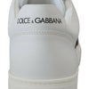 Dolce & Gabbana White Leather DG Logo Casual Sneakers Shoes