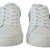 Dolce & Gabbana White Leather DG Logo Casual Sneakers Shoes
