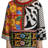 Dolce &amp; Gabbana, mehrfarbig bedrucktes, lockeres Langarmshirt im Barockstil