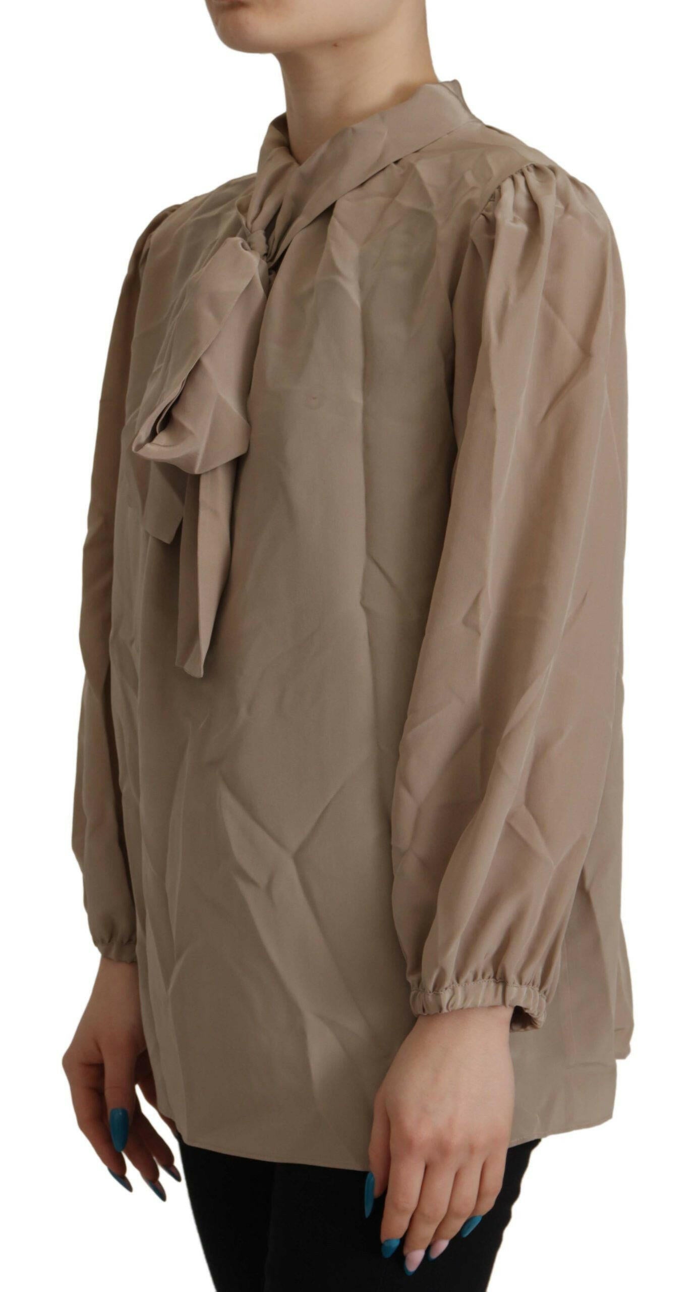 Chemisier élégant à col Ascot en soie Dolce &amp; Gabbana