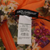 Dolce &amp; Gabbana – Orangefarbene Bluse mit Blumenmuster und langen Ärmeln