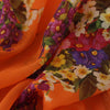 Dolce &amp; Gabbana – Orangefarbene Bluse mit Blumenmuster und langen Ärmeln