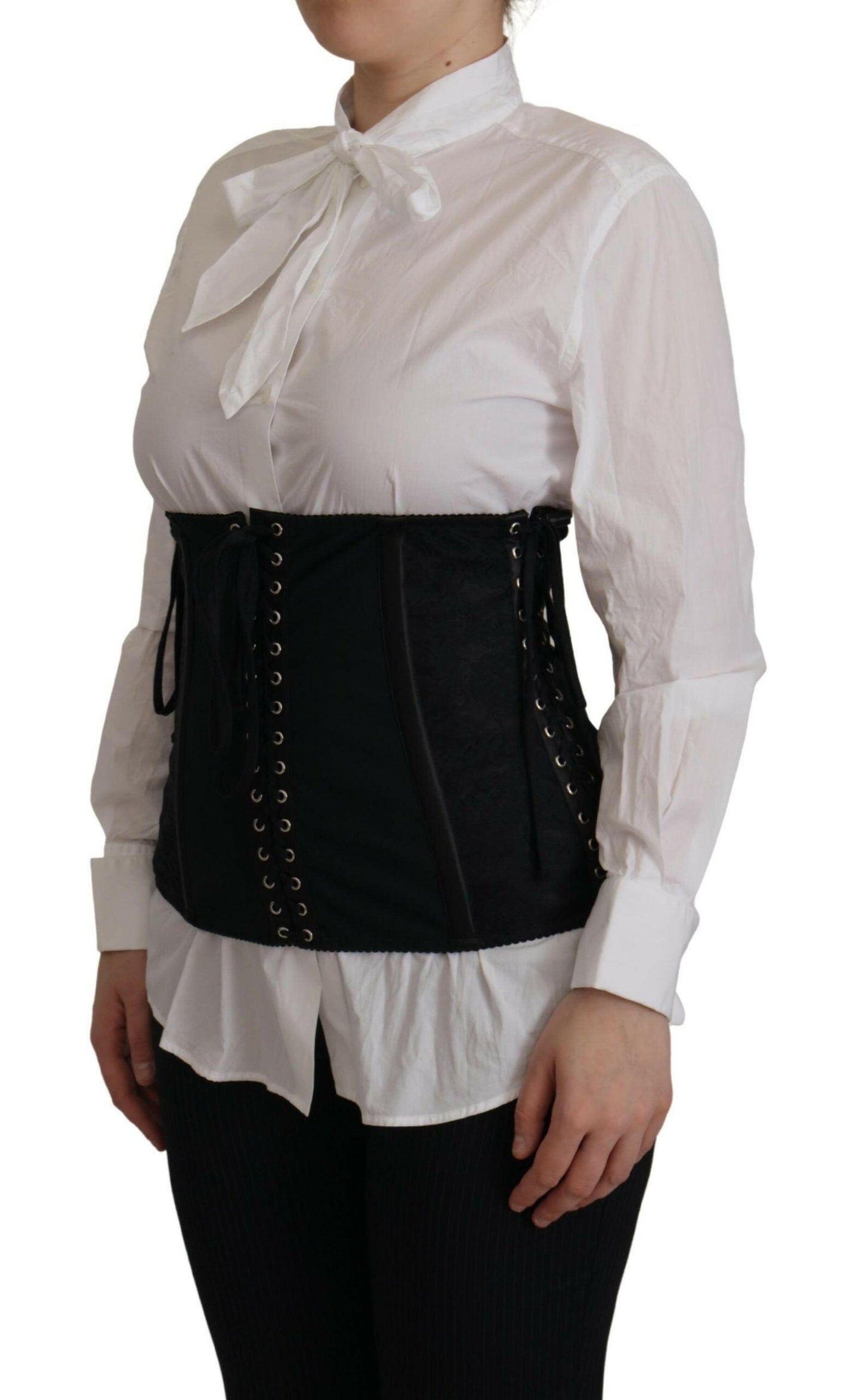 Dolce &amp; Gabbana Élégant haut corset noir à bretelles