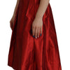 Dolce & Gabbana Red A-line Pleated Satin Silk Dress
