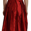 Dolce & Gabbana Red A-line Pleated Satin Silk Dress