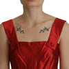 Dolce & Gabbana Red A-line Pleated Satin Silk Dress