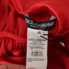 Dolce & Gabbana Red Button Down Belted Midi Satin Silk Dress