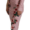 Dolce &amp; Gabbana – One-Shoulder-Kleid mit rosa Blumenverzierung