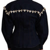 Dolce & Gabbana Blue Denim Crystal Embellish Cotton Jacket