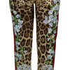 Dolce & Gabbana Multicolor Leopard Flora Printed Mid Waist Trouser Pants