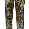 Dolce & Gabbana Multicolor Leopard Flora Printed Mid Waist Trouser Pants