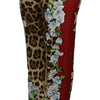 Dolce & Gabbana Multicolor Leopard Flora Printed Mid Waist Trouser Pants