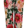 Dolce & Gabbana Multicolor Flora Printed High Waist Cropped Trouser Pants