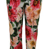 Dolce & Gabbana Multicolor Flora Printed High Waist Cropped Trouser Pants