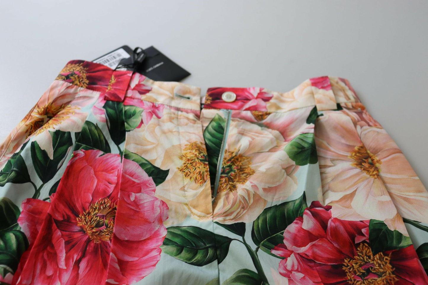 Dolce & Gabbana Multicolor Flora Printed High Waist Cropped Trouser Pants