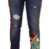Dolce & Gabbana Blue Patchwork High Waist Denim Jeans