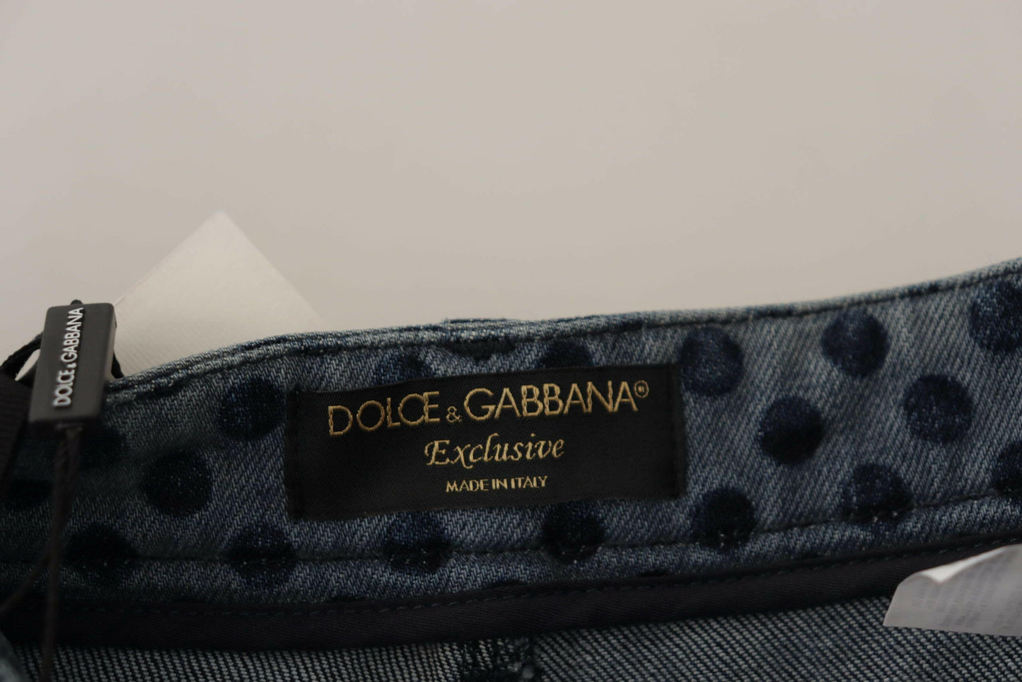 Dolce & Gabbana Blue Floral High Waist Skinny Denim Jeans