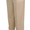 Dolce & Gabbana Ivory High Waist Cropped Folded Hem Trousers Pants
