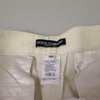 Dolce & Gabbana Ivory High Waist Cropped Folded Hem Trousers Pants