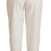Dolce & Gabbana White High Waist Tapered Women Cotton Pants