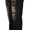 Dolce & Gabbana Black Washed Tattered High Waist Denim Jeans