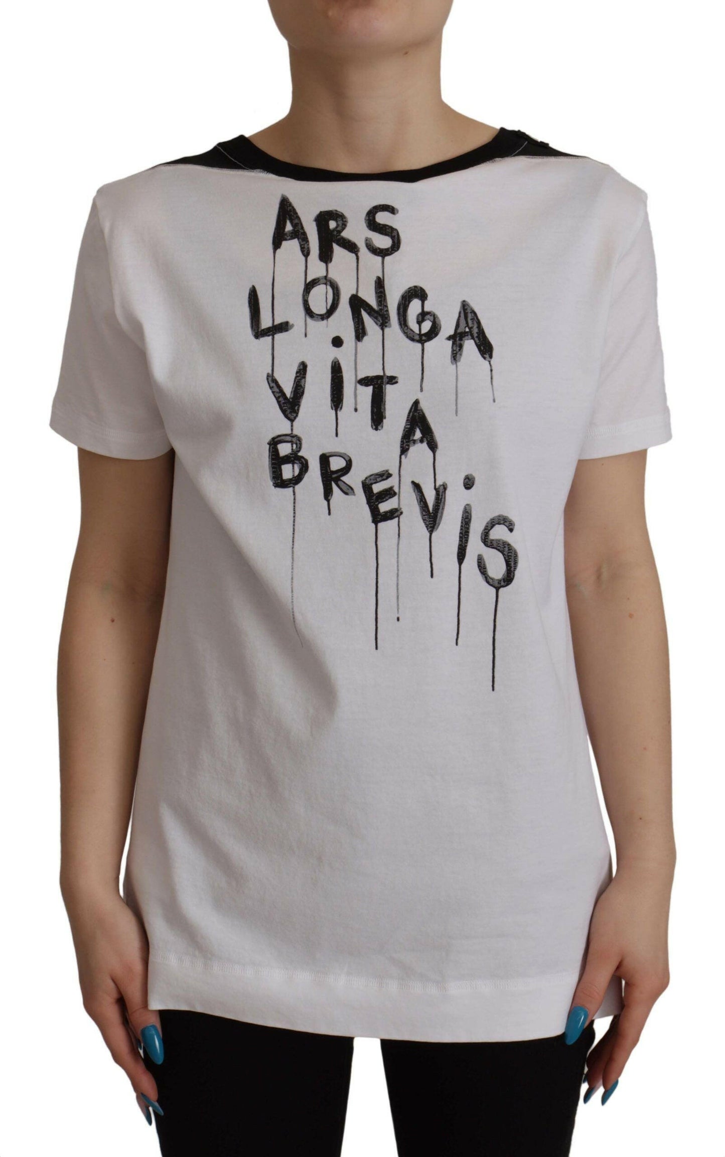 T-shirt élégant à col rond avec slogan Dolce &amp; Gabbana