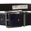 Dolce & Gabbana Blue Patent Leather Vernice Silver Logo Buckle Belt