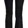 John Galliano Black Washed Mid Waist Flared Denim Pants Cotton