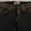 John Galliano Black Washed Mid Waist Flared Denim Pants Cotton