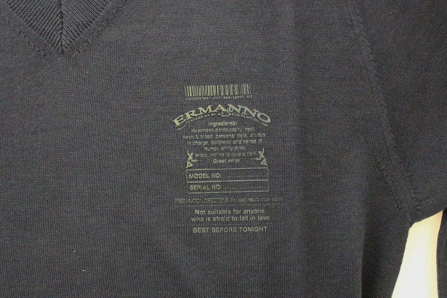 Ermanno Scervino Blauer Pullover aus Wollmischung mit V-Ausschnitt