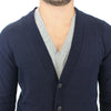 Ermanno Scervino Blue Wool Cashmere Cardigan Pullover Sweater