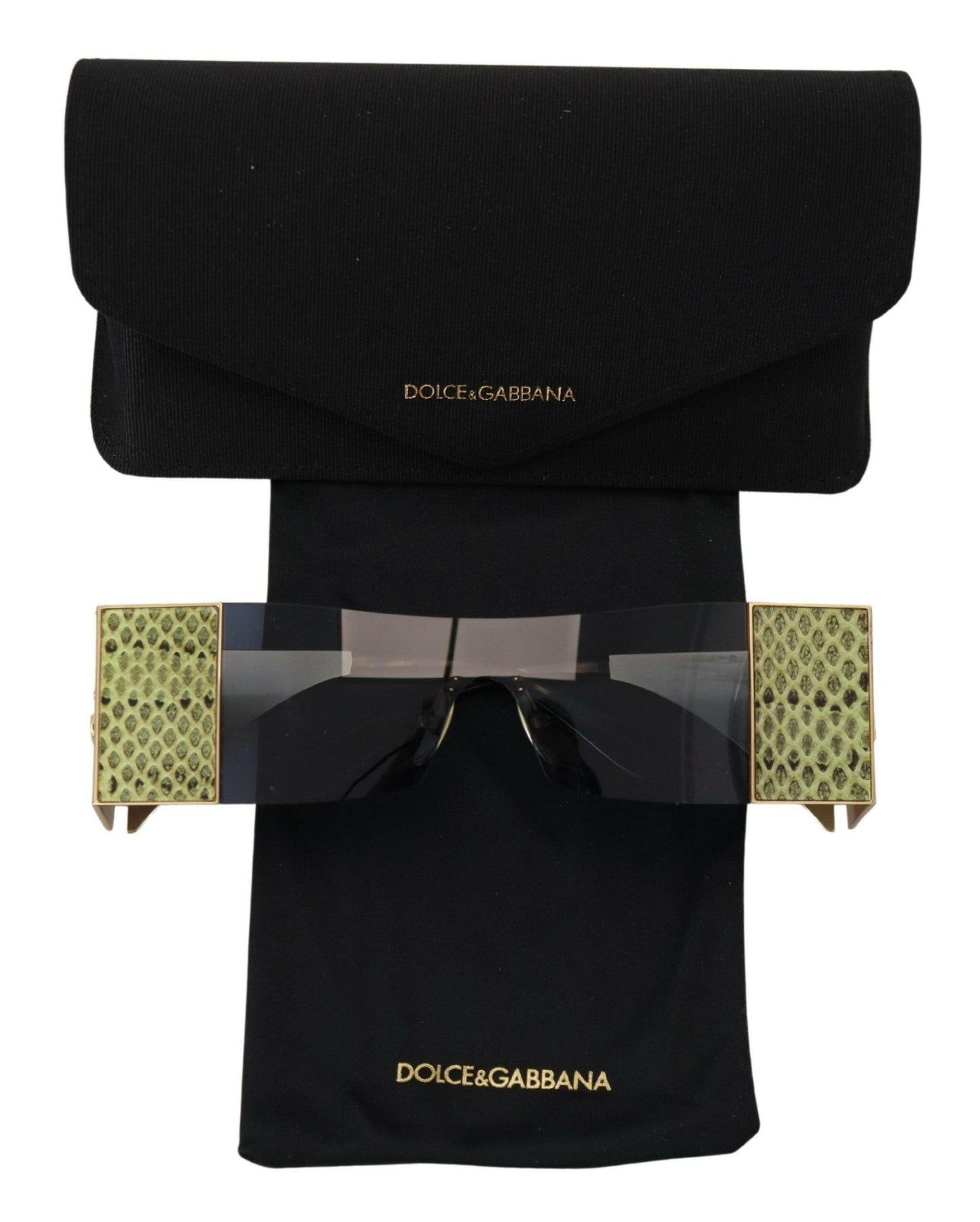 Dolce & Gabbana Gold Metal Rectangle Shades DG2263 Sunglasses