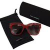 Dolce & Gabbana Red Lace Acetate Rectangle Shades  DG4231F  Sunglasses
