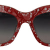 Dolce & Gabbana Red Lace Acetate Rectangle Shades  DG4231F  Sunglasses