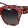 Dolce & Gabbana Red Lace Acetate Rectangle Shades  DG4231F  Sunglasses