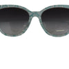 Dolce & Gabbana Blue Lace Acetate Crystal Round DG4190 Sunglasses