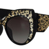 Dolce & Gabbana Black Gold Sequin Butterfly Polarized DG4326 Sunglasses