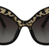 Dolce & Gabbana Black Gold Sequin Butterfly Polarized DG4326 Sunglasses