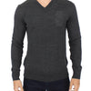Ermanno Scervino Gray Wool Blend V-neck Pullover Sweater