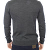 Ermanno Scervino Gray Wool Blend V-neck Pullover Sweater